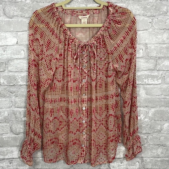 Sundance Velvet Silk Blend Chiffon Blouse - Picture 1 of 4